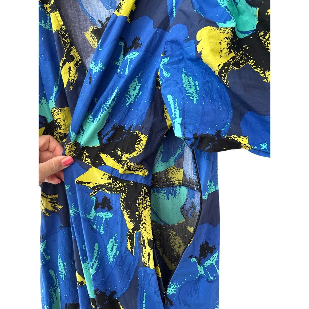 Christopher John Rogers x Target Floral Tiered Puff Sleeve Dress Blue Size 12 - Picture 9 of 12